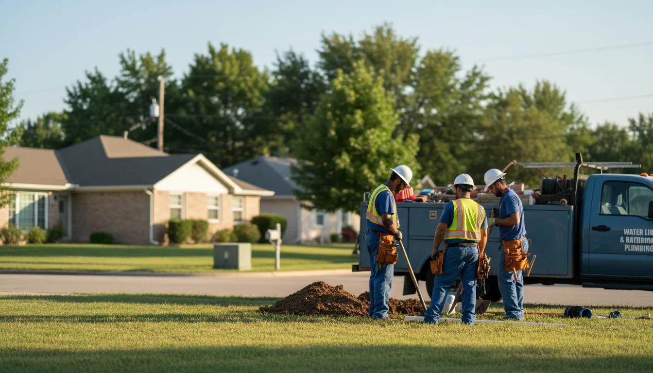 Residential water line and bathroom plumbing service in Kiowa, OK